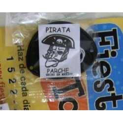 1318 Parche Pirata Negro plastico elastico Economic pieza pz