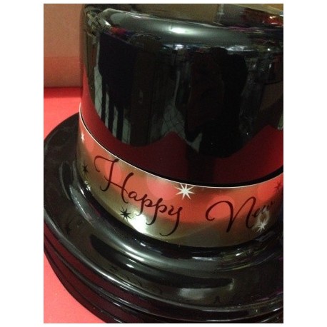 2136 HNY Sombrero Plas Tap Negro Oro Plata NOP HNY AM