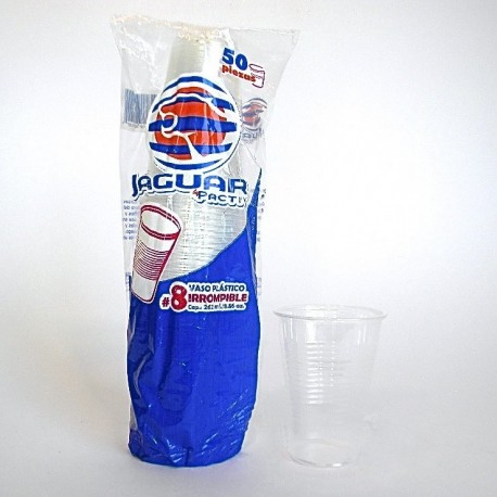2358 Vaso plastico No8 8oz termoformado 50pz Jaguar