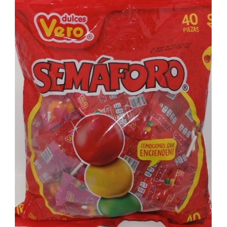 3836 Paleta Semaforo Semaforito ch 40pz Vero