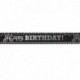 5572 Letrero Metallic Banner HBD BW Blanco Negro 7.62mts AM