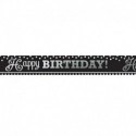5572 Letrero Metallic Banner HBD BW Blanco Negro 7.62mts AM