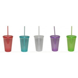 5678 Vaso Cool Colores 21oz liso opc tapa y popote Plas NYC