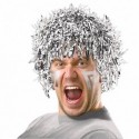 6237 Peluca Metalica Plata Silver Fun Tinsel wig ZEN