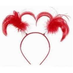 7069 RED Diadema chonguitos Ponytail Headband AM