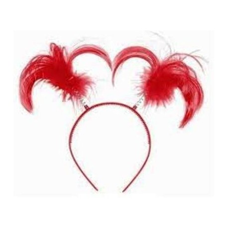 7069 RED Diadema chonguitos Ponytail Headband AM