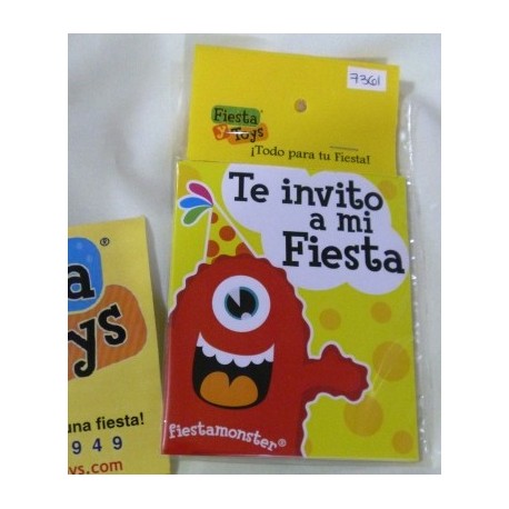 7361 Invitacion Fiestamonster NinO 6pz FYT