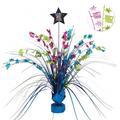 8081 Centro HNY 18in Multicolor Blue spray Centerpiece AM