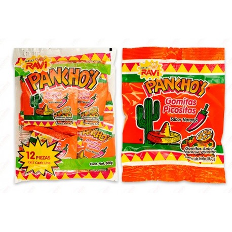 8524 Gomitas Panchos Naranja 12pzs Ravi