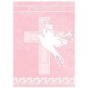 8652 Invitaciones Cruz Dove Cross Pink UNI