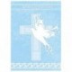 8658 Invitaciones Cruz Dove Cross Blue UNI