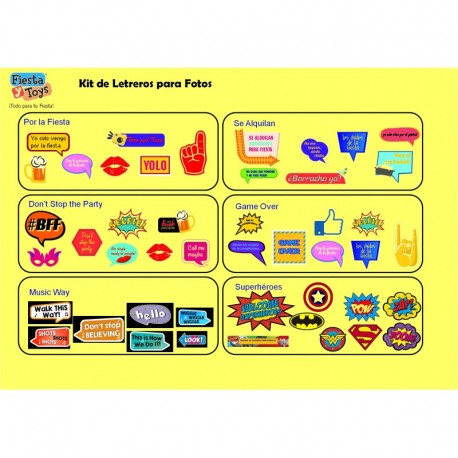 8920 Kit de Letreritos Foto Photoprops Booth FyT