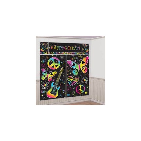 9208 Decoracion Escena Cumple Neon Birthday SS E AM