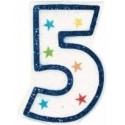 9325 Vela Num 5 glitter Estrellas AM