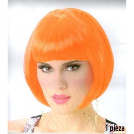 9401 Peluca Bob Naranja Fiesta Neon wig AM