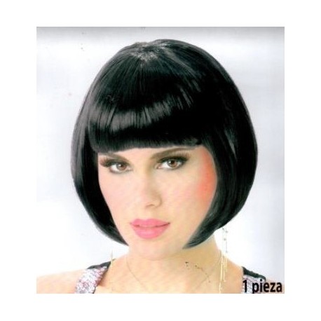 9404 Peluca Bob Negro Fiesta Neon wig AM