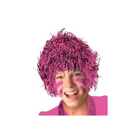 9412 Peluca Metalica Rosa Fiucha Fun Tinsel wig AM