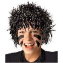 9414 Peluca Metalica Negro Fun Tinsel wig AM