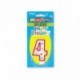9444 Vela Num 4 glitter Bday w Decor UNI