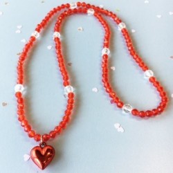 613 Collar corazon rojo Crystal Bead Heart SVAL AM