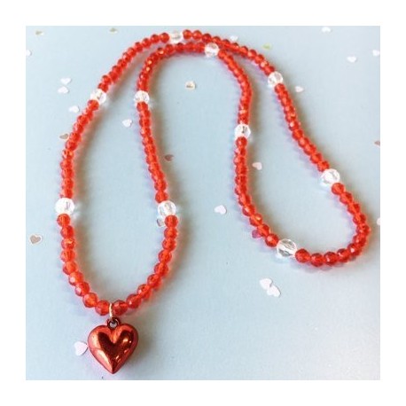 613 Collar corazon rojo Crystal Bead Heart SVAL AM